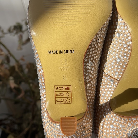 Pink Paradox London - Celebrate - Champagne Satin & Rhinestone Peep Toe Heels 8 - Picture 14 of 17